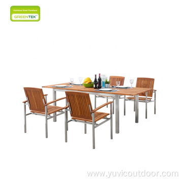 Modern European Party Retractable Teak Dining Table